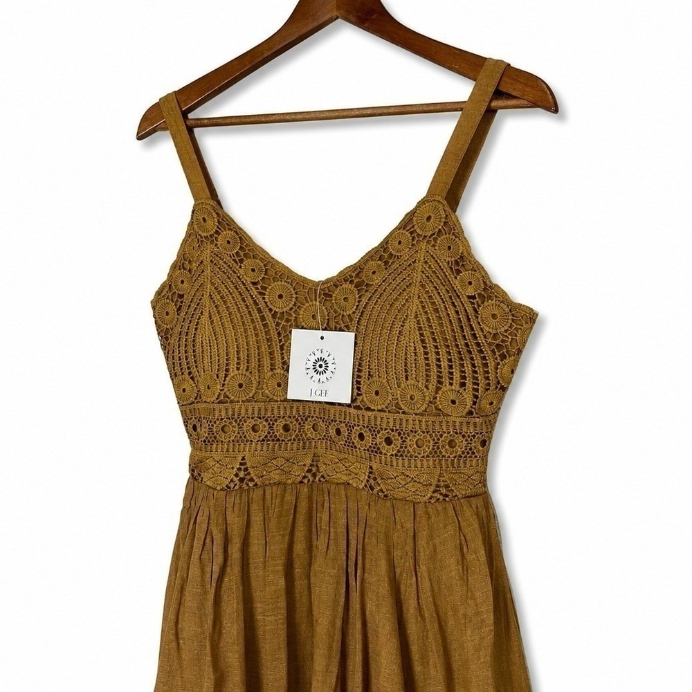 Anthropologie J Gee Sz Small Maxi Dress Cottagecore Boho Chic Coquette Feminine - Picture 3 of 6